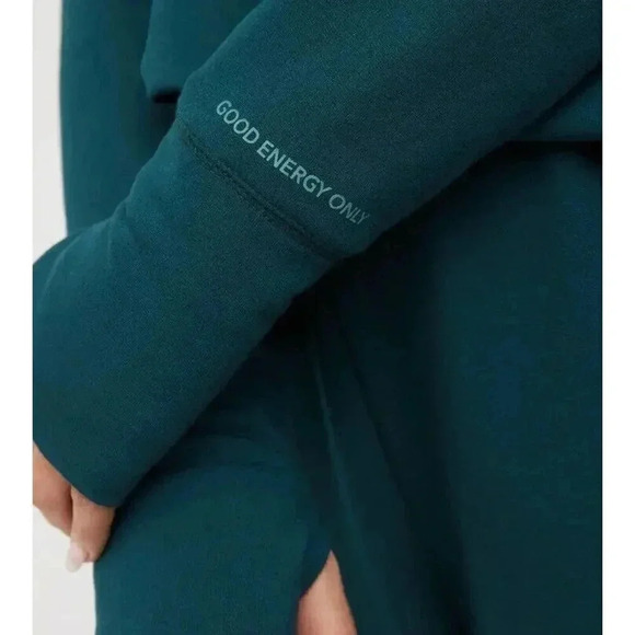 Offline By Aerie Deep Teal OTT Mock Neck Fleece Soft Comfy Loungewear Top M - Picture 3 of 10